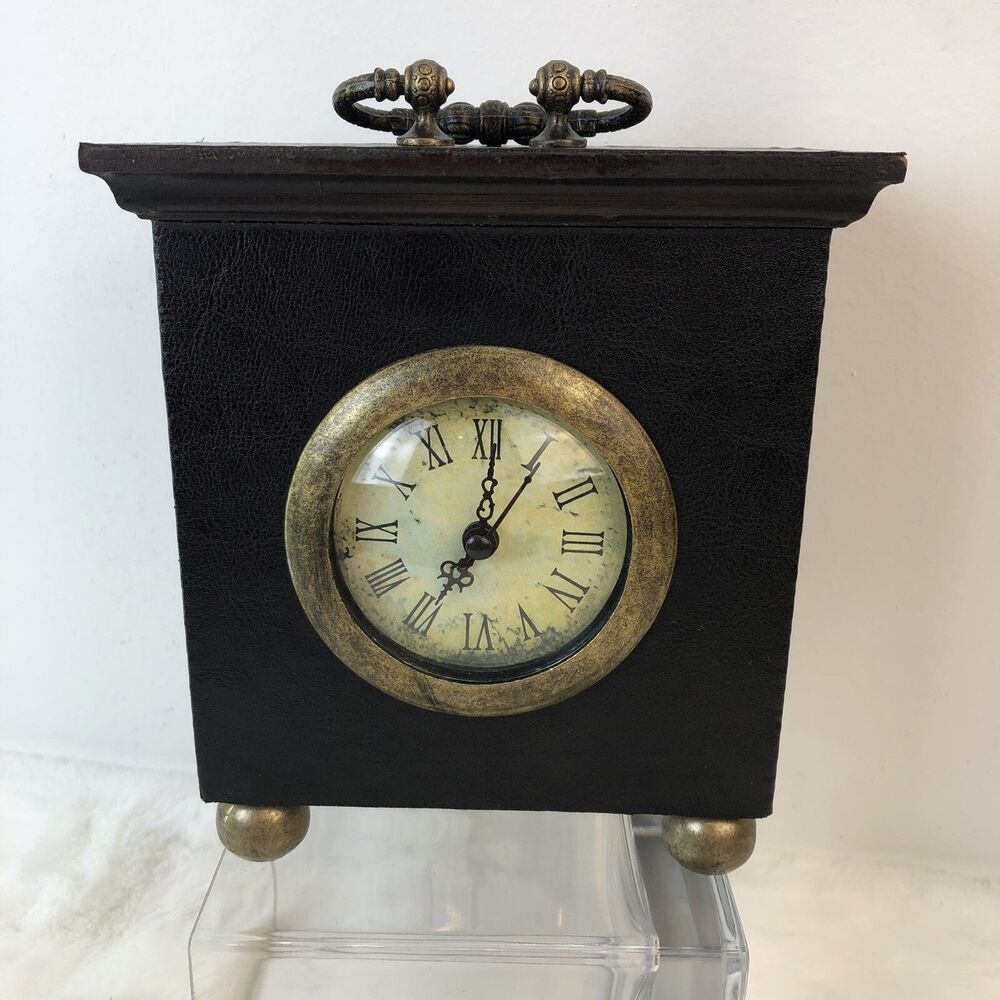 Vintage Tianguan Quartz Wood Clock W/Door Classic Wooden